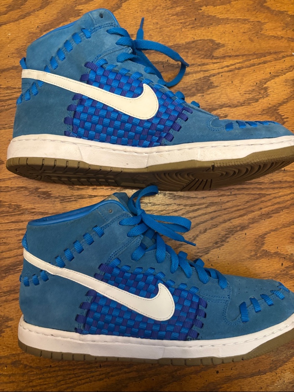 Nike 2012 Men’s Vintage Dunk High Woven Photo Blue Sneakers Size 11 555030 401